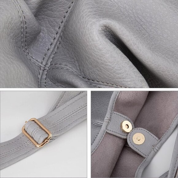 Hobo Bags Purse for Women Ultra Soft Foldable Shoulder Slouchy Handbags with Cos - Picture 4 of 6